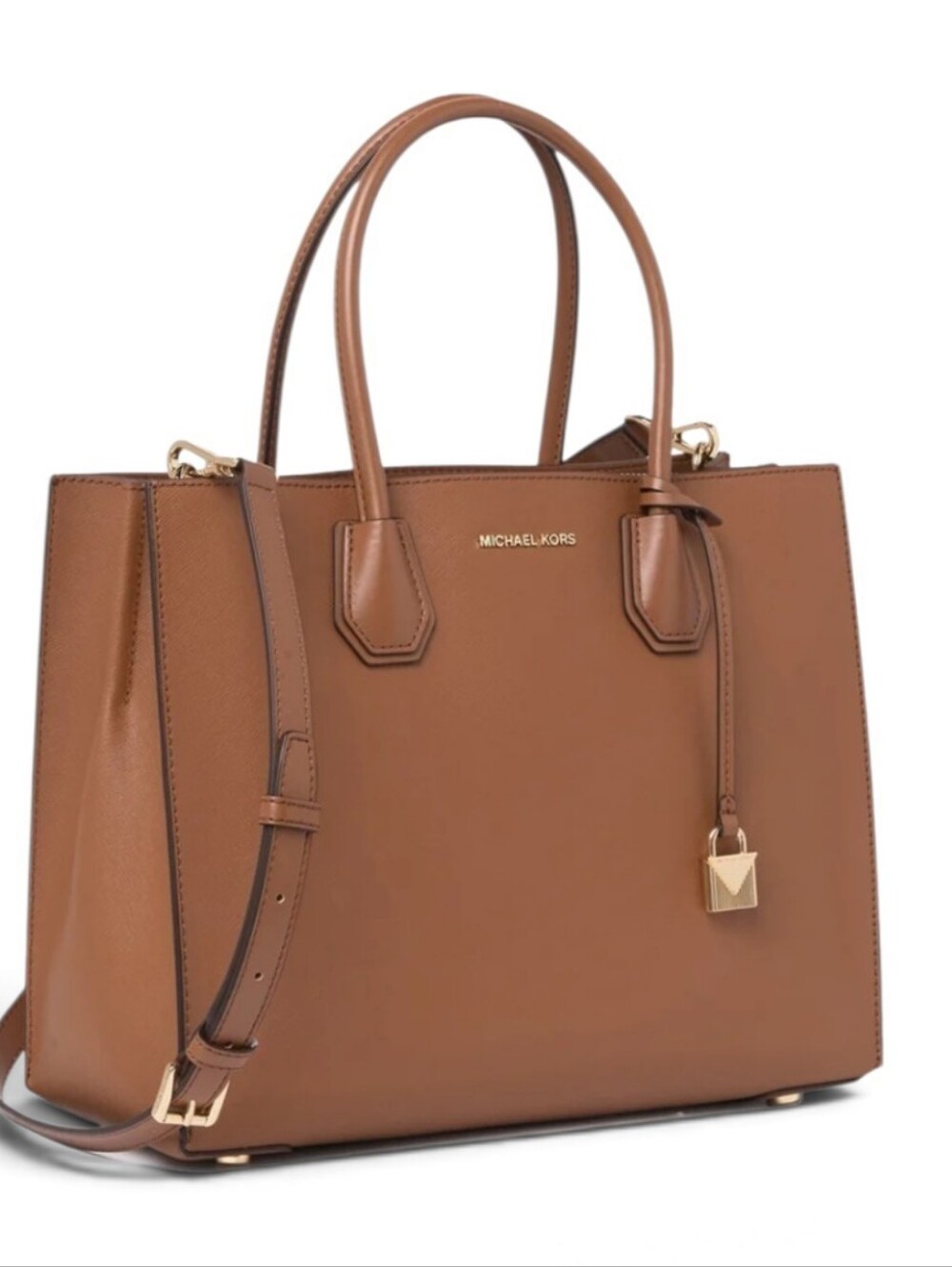 Michael Kors Tan Leather Structured Tote Bag